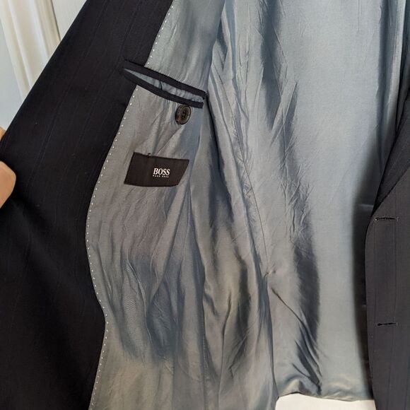 HUGO Boss Wool Suit Blazer Navy 100% Wool 44R US - Picture 6 of 15